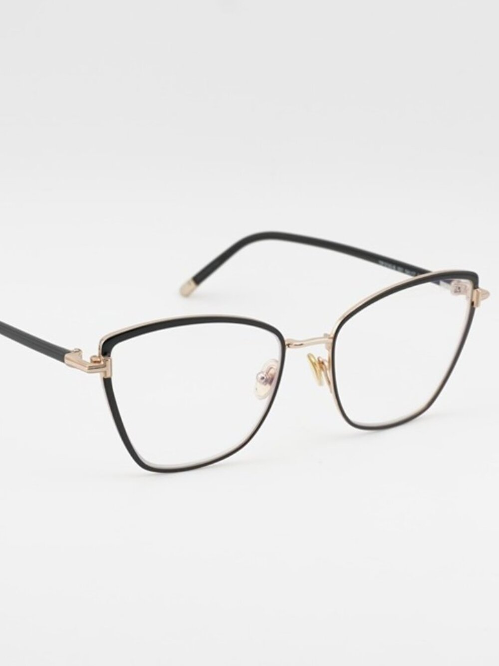 Tom Ford FT5740-B 001 Eyeglasses Black / Gold /Black 54mm Cat Eye Frame